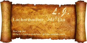 Lackenbacher Júlia névjegykártya
